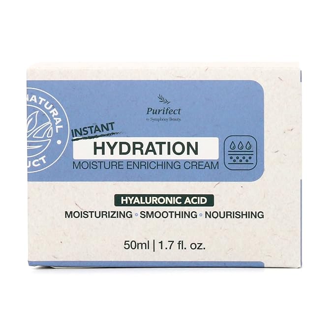 Purifect Instant Hydration Moisture Enriching Cream with Hyaluronic Acid, Anti-Aging Hyaluronic Acid Face Cream, Gently Hydrates and Plumps Skin, Youthful and Smooth Complexion 50ml