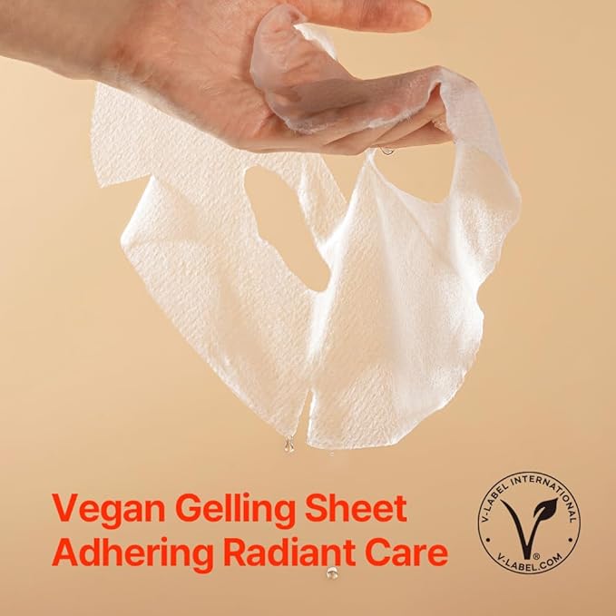 Pyunkang Yul PKY Radiance Vita Facial Mask Pack, Blemish Care with Pure Vitamin C, Improves Skin Firmness and Radiance, Adherence Gel Sheet, Vegan, Zero Irritation, Korean Skincare (10pcs)