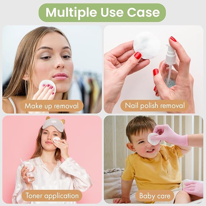 Intrinsics Premium Cotton Ovals (50 Count) – Dual-Sided 3” Medium-High Absorbency Large Cotton Pads, Lint-Free Hypoallergenic Cotton for Makeup Removal, Cleansing, and Exfoliation