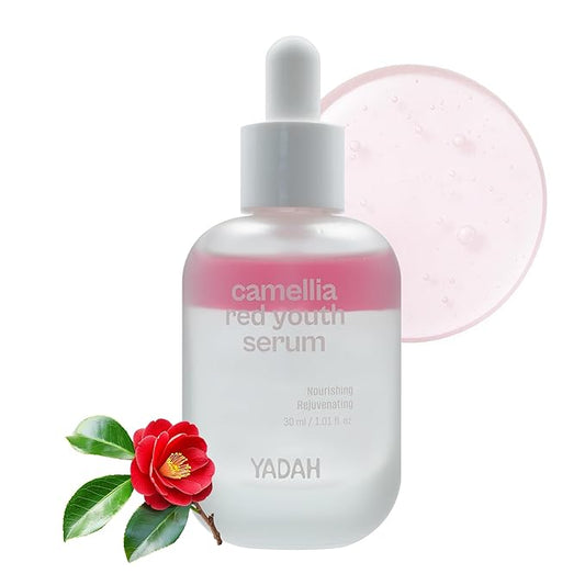 YADAH Camellia Red Youth Serum, Wrinkle care & Firming care Facial Serum with Bakuchiol and Camellia Oil, Hydrating & Skin Defense Treatment, For All Skin Types, 1.01fl oz