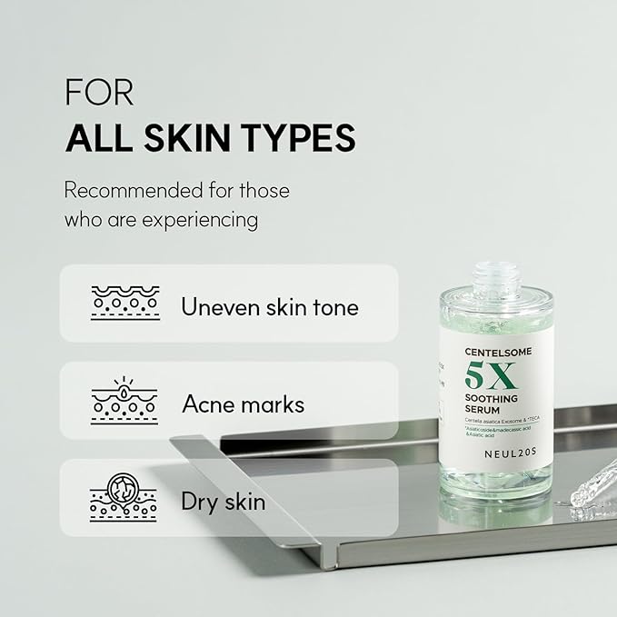 Centelsome 5X Soothing Serum 1.69 fl oz/50ml | for Hydration, Glow, Sensitive, Anti Aging, Acne treatment for Face, Korean Skincare with Centella Asiatica, Exosomes for Skin, Panthenol