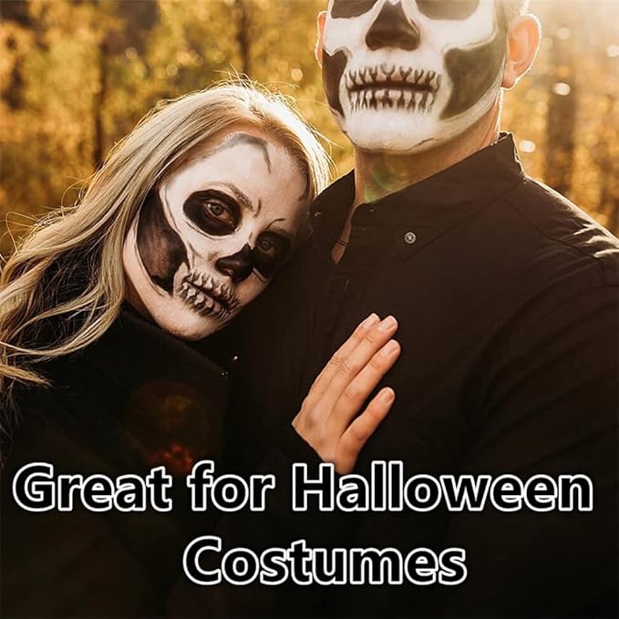 Go Ho Black White Red Face Paint,Washable Formula Cream Clown Face Paint,Halloween Face Body Paint SFX Makeup Palette,Professional Clown Makeup for FX Cosplay Costumes