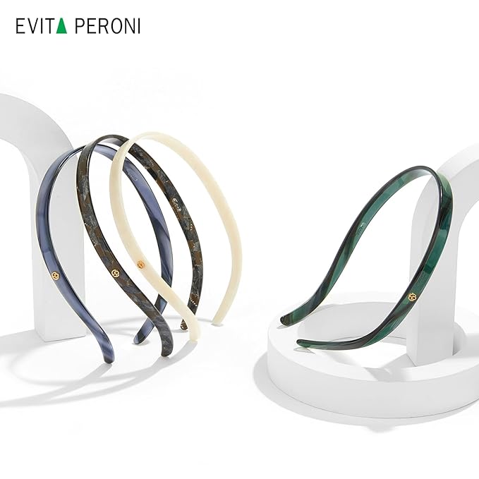 EVITA PERONI Hair Band, Light Grey Blue, Comfortable U-shaped Headband for Women, Designed for Eyewear, No Pressure, No Headache, Thin Head Bands, 1 Count