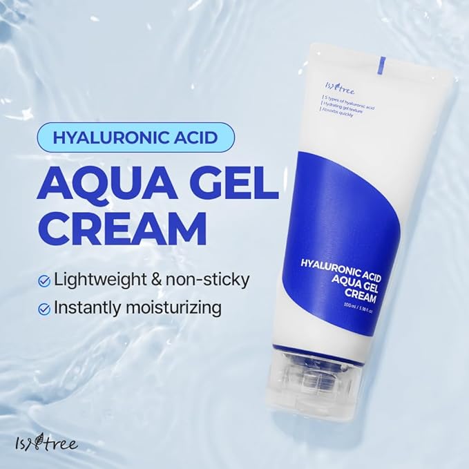 IsNtree Hyaluronic Acid Aqua Gel Cream 100ml, 3.38 fl oz | Korean Skincare | Lightweight Moisturizer | Quick-Absorbing Hydration | For Oily to Combination Skin