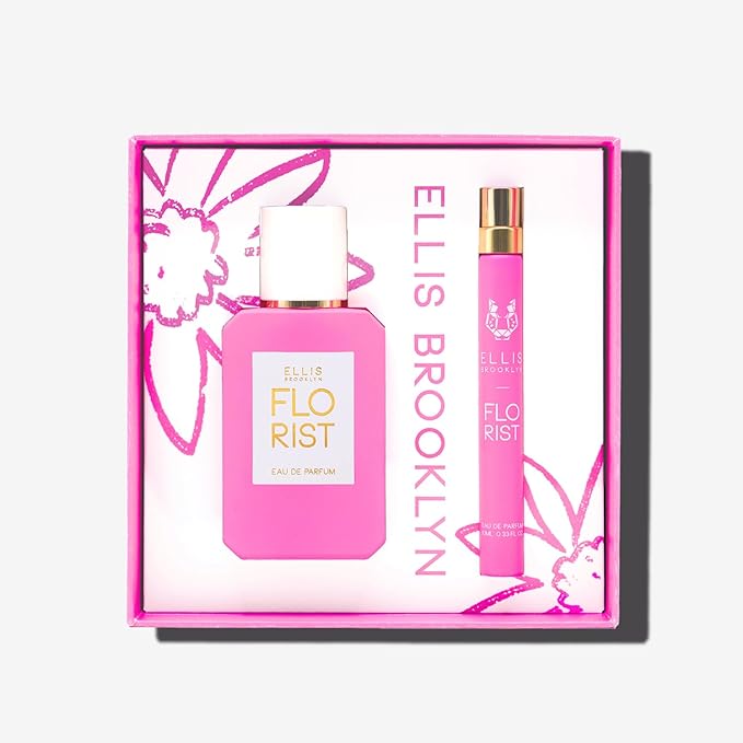 Ellis Brooklyn FLORIST Eau De Parfum Gift Set – Fresh Floral Perfume for Women with Italian Bergamot, Tuberose & Cedarwood – Vegan & Cruelty-Free – Perfect for Mother’s Day! (50ml + 10ml Travel Spray)