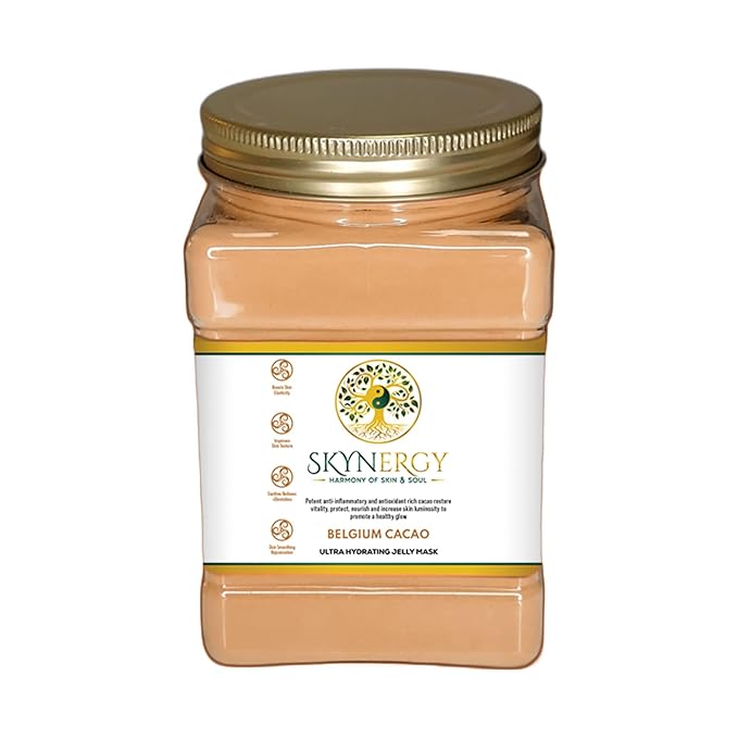 Belgium Cacao Jelly Mask - Professional Grade HydroGlo - Peel Off Face Mask for Skin Hydration, Radiance, Reduced Fine Lines & Pigmentation Vajafacial Jelly Mask | 12 Applications (30 fl oz)