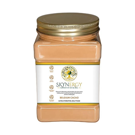 Belgium Cacao Jelly Mask - Professional Grade HydroGlo - Peel Off Face Mask for Skin Hydration, Radiance, Reduced Fine Lines & Pigmentation Vajafacial Jelly Mask | 12 Applications (30 fl oz)
