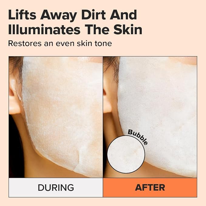 I DEW CARE Face Sheet Mask - Glow Up Bubbles | Vitamin and Niacinamide, Daily Skin Care,Facial Treatment, Illuminating, Detox, Moisturizing, Korean Sleeping Face Mask, Hydartion, Anti Wrinkle, 5ea