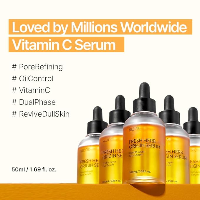 NACIFIC Fresh Herb Origin Serum – Double Layer Bi-Phase Face Serum with GD 7 Complex for Oily & Combination Skin – Vegan, Gentle, Hydrating Vitamin & Botanical Oil Formula – 50ml / 1.69 fl.oz
