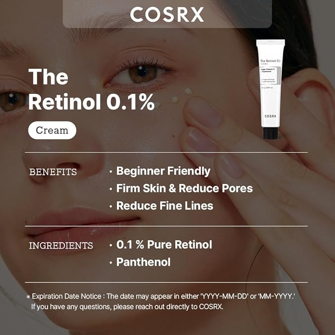 COSRX Skin Cycling Routine - Snail Mucin 92% Cream + Retinol 0.1 Cream, Recovery Set for Face and Neck, Fine Lines Spot Treatment, Repair Moisturizer for Face