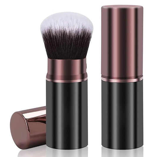 Retractable Makeup Brush,Travel Powder Kabuki Makeup Brush Face Blush Brushes for Blending Liquid, Foundation, Blush, Bronzer, Buffing, Sunscreen,Flawless Cosmetics