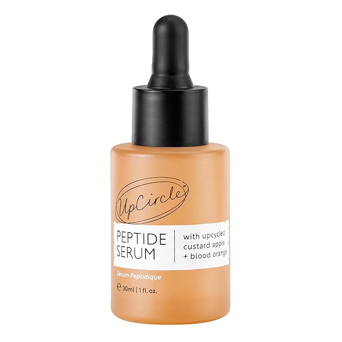 UpCircle Peptide Serum – Improves Skin Elasticity + Boosts Collagen – Custard Apple, Rich In Vitamin C + Blood Orange Brightens Skin - Vegan + Cruelty-Free