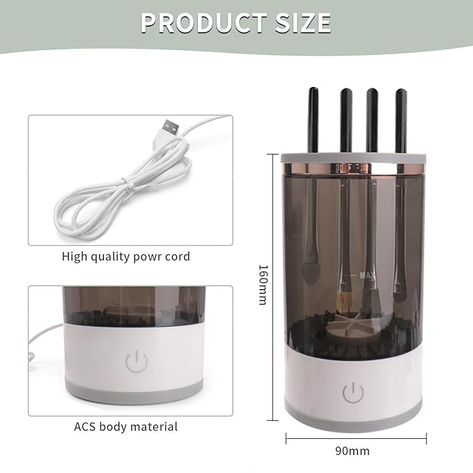 Electric Makeup Brush Cleaner, Machine For Deep Cleaning All Types Of Brushes,Multi-Use Cosmetic Brush Cleaner,Makeup Brush Sanitizer For Makeup Lovers & Professionals Brush Cleaner
