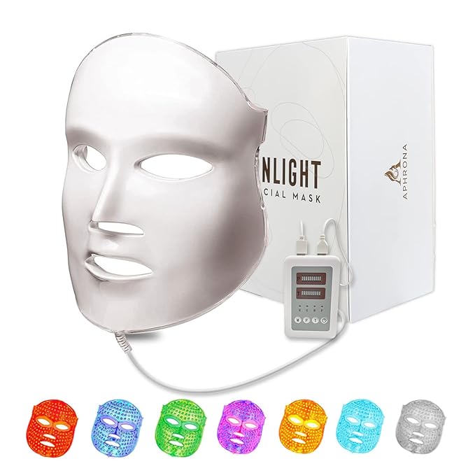 FDA cleared LED Facial Skin Care Mask MOONLIGHT PRO 7 Color Treatment Photon Mask (White)
