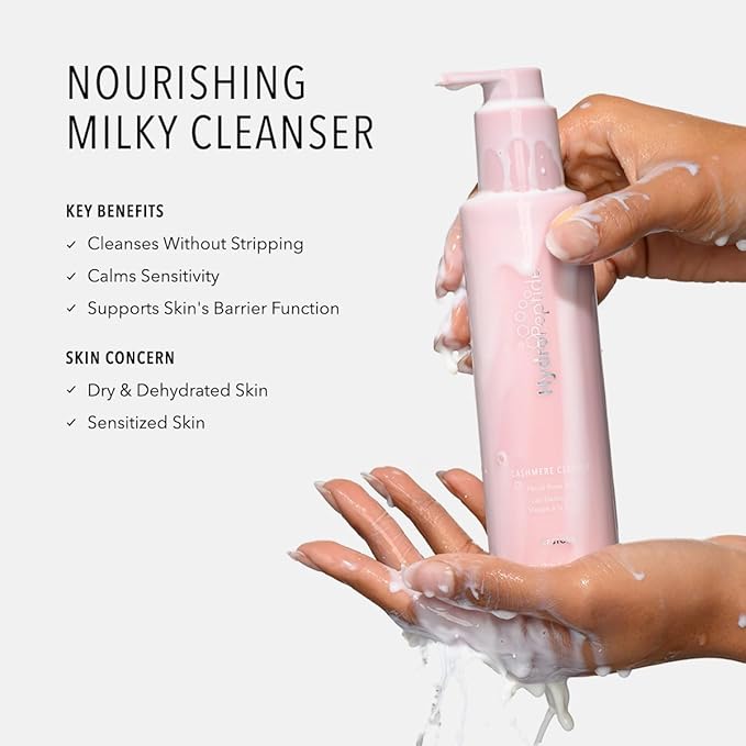 HydroPeptide Cashmere Cleanse, Facial Rose Milk, Clean & Balance Skin's Natural Oils, 6.76 Ounce