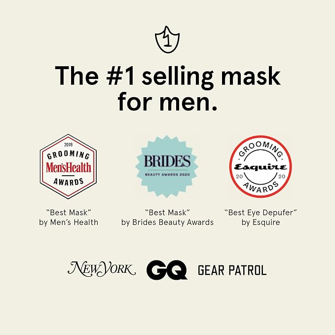 JAXON LANE BRO MASK Korean Face Mask for Men: Premium Mens Face Mask Skin Care & Facial Anti Aging Sheet Masks with Hydrogel, Vitamin C & E, Hydrating Hyaluronic Acid & Hydrolyzed Collagen (4 Pack)