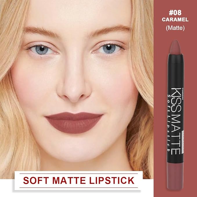 BINGBRUSH Smooth Longwear Lipstick Pack Set, Matte Color Stick Ultimate Lip Crayon for Makeup Collection - Waterproof Velvet Lipgloss Lip Stain (08#)