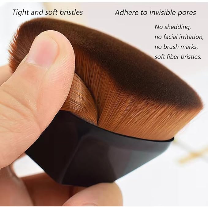 Makeup Brush 2PC, Flawless Foundation Make-Up Brush, Flat Top High-Density Makeup Brush, Multi-Purpose Mixed Brush For Concealer, Cream, Face Cream, Powder, Etc