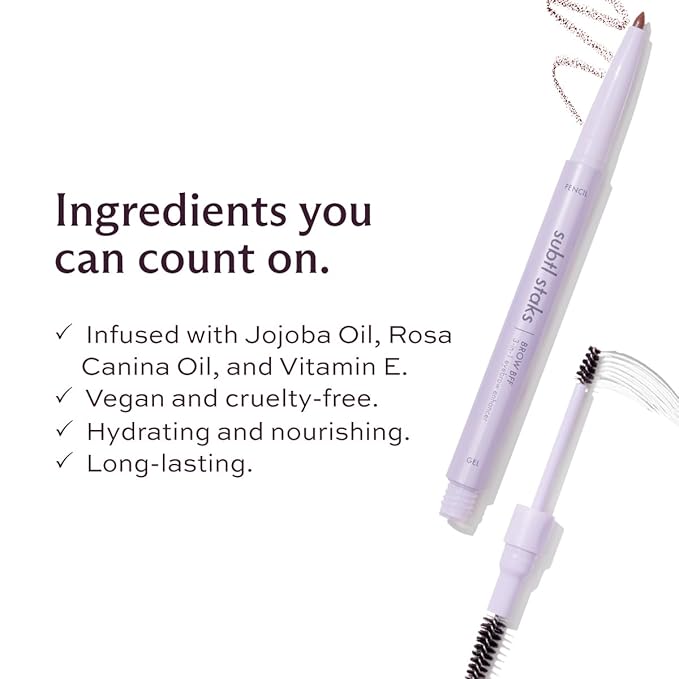 3-in-1 Brow Pencil - Vegan, Smudge-Proof, with Spoolie Brush and Clear Gel - Best Eyebrow Pencil for Fluffing, Filling, and Setting Brows, Taupe