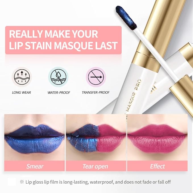 Matte Lip Stain Wipe Off Masque - Peel Off Lip Stain Tattoo, All Day Peel Off Lip Tint,Long Lasting Lip Mask,Waterproof Transfer-proof Lip Liner Peel Off Lip Gloss,Stay Lip Makeup 08#