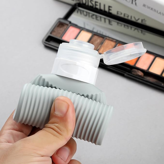 Travel Bottles for Toiletries, Large 6oz Travel Size Containers, BPA Free Leak Proof Tubs Refillable Liquid Accessories with Toiletry Bag for Cometic Shampoo and Lotion Soap (4 Pack)