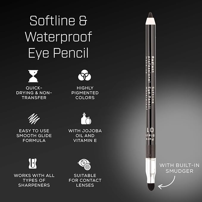 Radiant Professional Waterproof Eyeliner Pencil - Eyeliner Waterproof Smudge Proof for Woman - Long Lasting Under Eye Pencil for Smoky Eye - Soft Waterline Eye liner Smudger Tool, Navy Blue (05)
