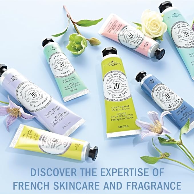 La Chatelaine Hand Cream Trio Tin Gift Set, Ready-To-Gift Tin, Nautral, Made in France with 20% Organic Shea Butter, Nourishing and Moisturizing (Amber Cashmere, Coconut Milk, Lychee Bilberry or Shea)