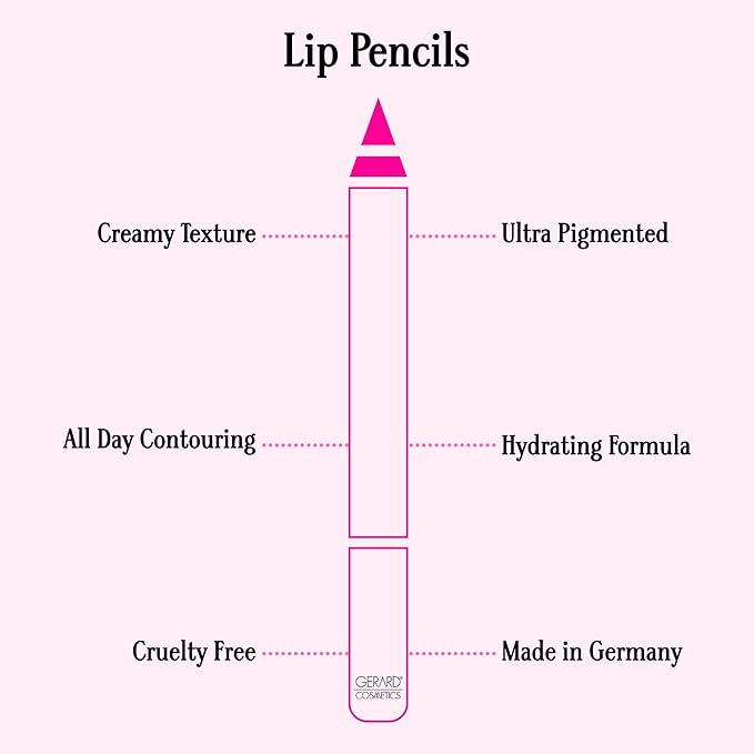 Gerard Cosmetics Lip Pencil (Cher), Ultra Pigmented Matte Neutral Mauve Lip Liner, Long Lasting, Hydrating Creamy Formula, Cruelty Free