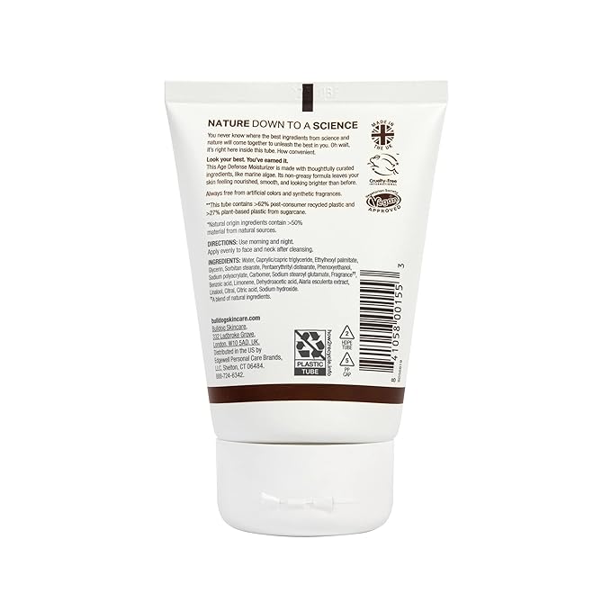 BULLDOG Mens Skincare and Grooming Face Moisturizer Age Defense, 3.3 Fluid Ounce