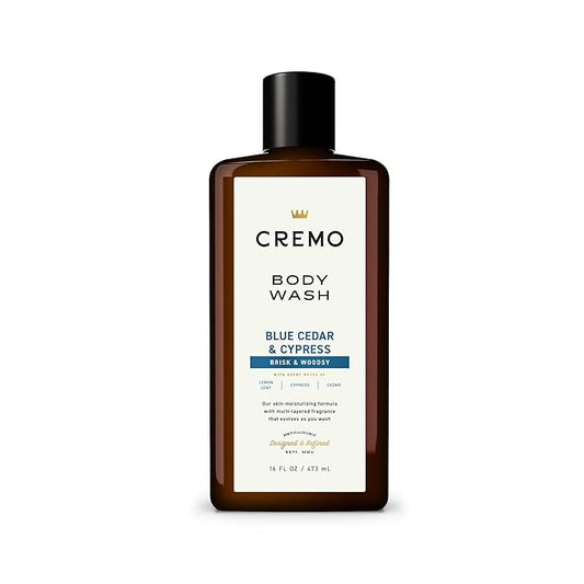 Cremo Body Wash Men, A Woodsy Scent with Notes of Lemon Peel, Cypress and Cedar, 16 Fl Oz