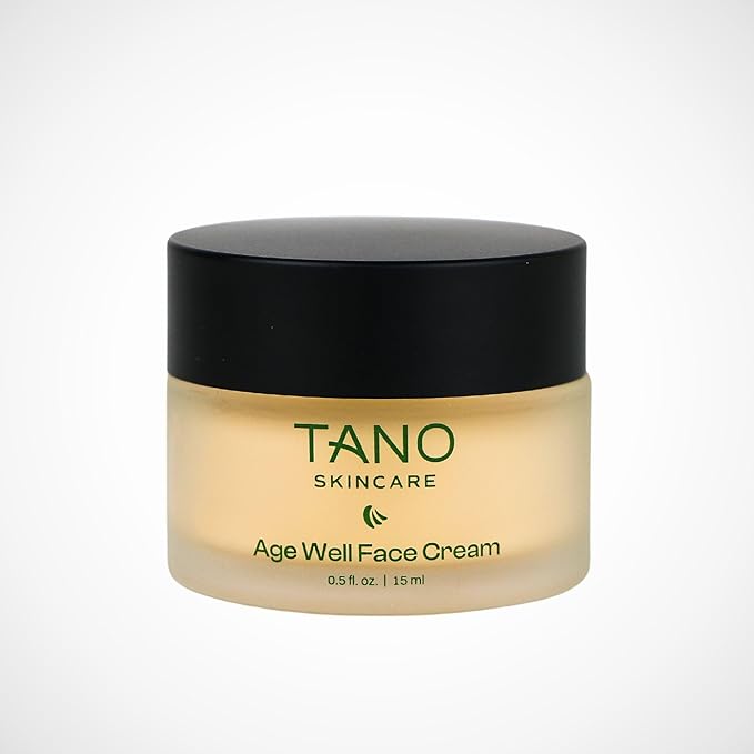 Tano Age Well Face Cream – Retinol Alternative with Banana Sap, Hyaluronic Acid, Vitamin C – Reduces Wrinkles, Firms Skin, Boosts Collagen – Fragrance Free, EU Clean, Travel Size 0.5oz