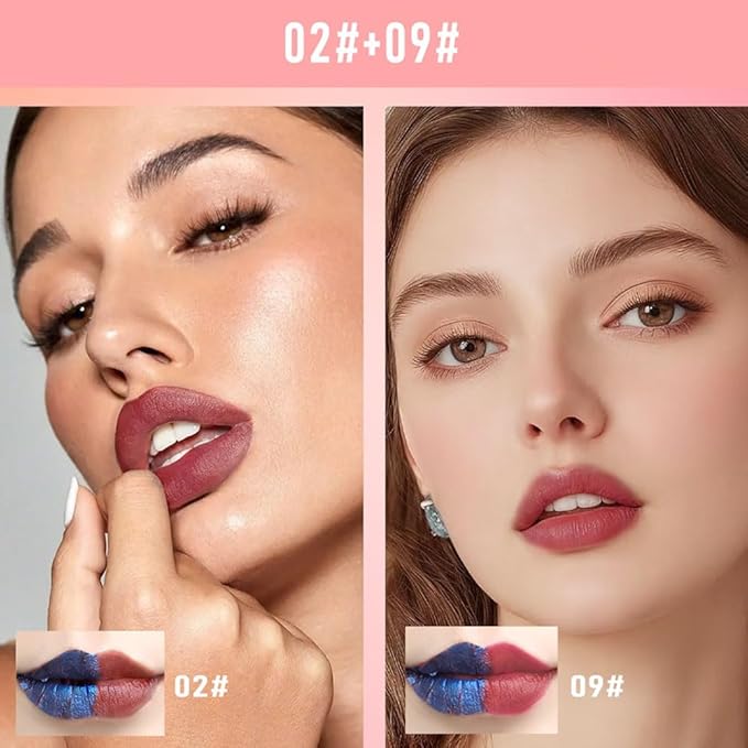 Lip Liner - Peel Off Lip Stain | Long Lasting Matte Lip Tattoo | Transfer Proof, Hydrating Formula with Hyaluronic Acid & Vitamin E | Vegan & Cruelty-Free | for All Skin Types(2+9#, 2PCS)