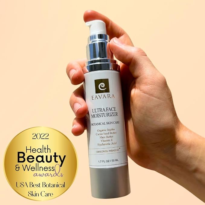 Organic Face Moisturizer Cream with Collagen Peptides and Hyaluronic Acid Anti Aging Moisturizing Face Lotion For Women And Men Award Winning Paraben Free for Anti Wrinkle Skin with Shea and Jojoba