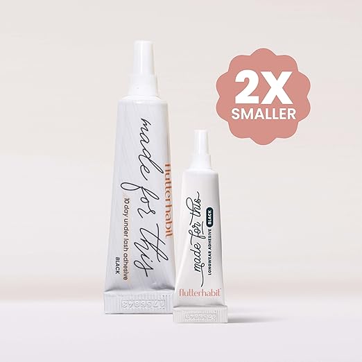 FlutterHabit Made for This Adhesive (3mL), Mini Lash Glue for Eyelash Extensions, All Day Hold for Lash Clusters, Long-Lasting All-in-One Glue for Effortless Application and Secure Wear