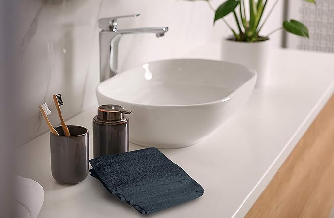 Softolle 100% Cotton Washcloths 24 Pack (12x12 Inches) Soft, Highly Absorbent Washcloth, Face Towels, Wash Cloths for Face, Ring Spun, Bulk Pack (Grey)