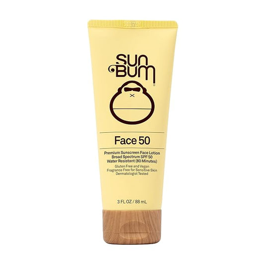 Sun Bum Original SPF 50 Sunscreen Face Lotion - Broad Spectrum Moisturizing Facial Sunscreen with Vitamin E -Fragrance Free - Travel Friendly - 3 oz