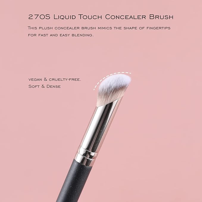 ENERGY Concealer Brush,Angled Eye Makeup Small Foundation Blending Brush for Under Eye, Nose & T-Zone – Soft Synthetic Bristles Contoured for Cream & Liquid Powder Cosmetics 270S
