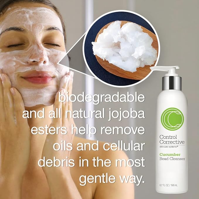 CONTROL CORRECTIVE Cucumber Bead Cleanser, 6.7 Oz - Modern, Refreshing, Gentle Scrub, All Skin Types, Gentle Daily Exfoliation With Natural Jojoba Beads, Sloughs Off Dirt & Oil, Luxurious Body Polish