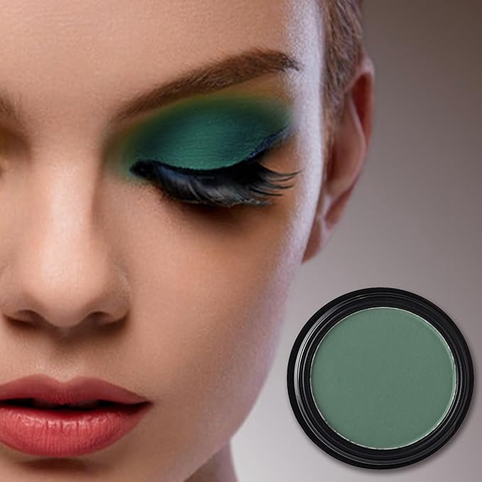 MEICOLY Single Green Eyeshadow Palette,Matte Green Eye Shadow for St Patricks Day Makeup,Pressed Powder Eyeshadow,Matte Shade Eyelid Color Eye Makeup,High Pigment,Long Wear