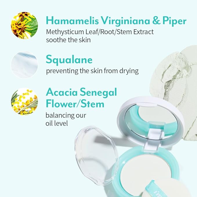 I'M MEME Compact - Oil Cut Pact | Sebum Absorbing, Korean Pressed Setting Powder for Blurring Effect, Makeup Powder Foundation, Translucent Compact, Finishing Powder, Oil Control Face Powder, 0.35 Oz