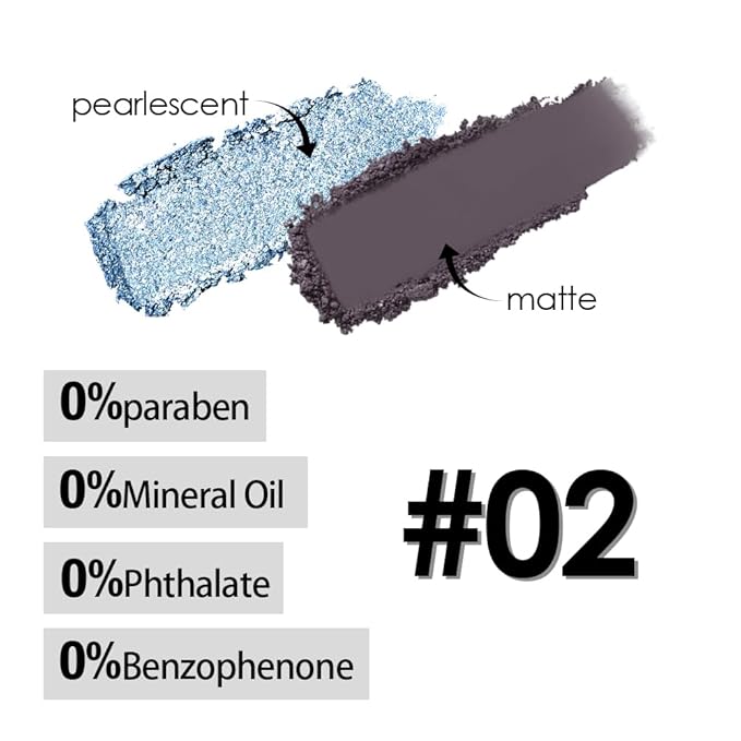 Blue Black Two Color Matte Shimmer Glitter Eyeshadow,Bright Eye Shadow Powder,Professional Long-Lasting Waterproof Makeup Palette,Blendable,Easy-To-Apply and Compact for Travel