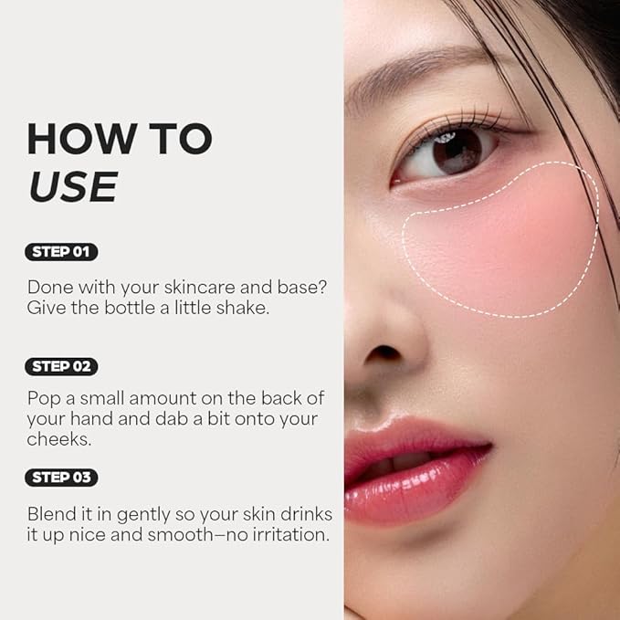 House of Hur Moist Ampoule Blusher with 50% Moisture Essence | Hydrating & Long-Lasting Blush | 0.67 fl.oz (9 Shades) (Peach Coral)