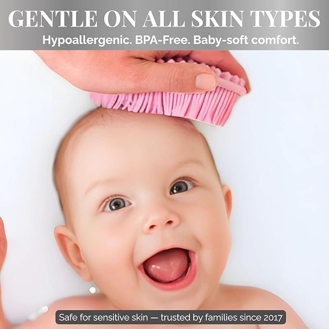 Avilana Silicone Body Scrubber – Gentle Shower Brush & Loofah Alternative- Food Grade & Lab Tested – Fast-Drying, Hygienic, BPA-Free Silicone Body Gentle Exfoliator (Lavender, Body & Face)