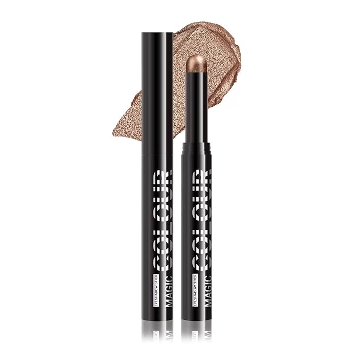 Nude Taupe Eyeshadow Stick, Shimmer Cream Eyeshadow Stick Pencil, High Pigment Waterproof Long Lasting Eye Shadow Pen, Women Multi-Dimensional Eye Highlighter Stick (07#)