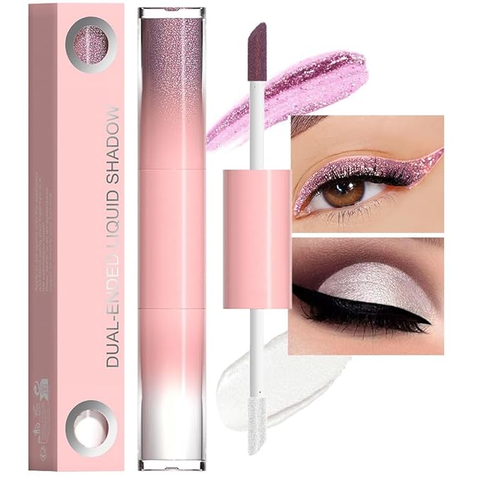 evpct Dual-Ended Shimmer to Glitter Liquid Eyeshadow, Shimmer Glitter eyeshadow makeup in one stick, Easy Style Formula, Waterproof & Long Lasting Eye Shadow, 10#