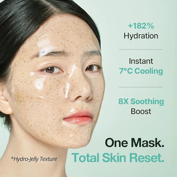 NDP Collagen Cica Cooling Hydro Mask – World’s First Freeze-Ready Hydrogel Face Mask with 55,000Da Vegan Collagen, Real Mugwort & Centella – Korean Mask for Sensitive Skin, 36g x 4ea