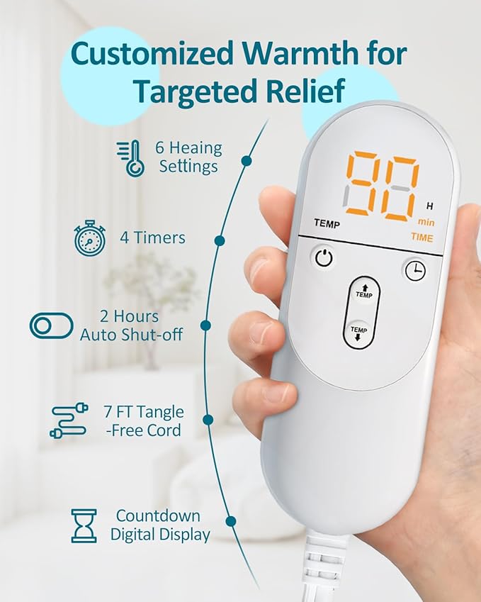 Heating Pad for Neck Shoulders Back Pain Relief, Electric Extra Large Heated Wrap for Full Body Relax, Dry/Moist Heat Pad, Christmas Birthday Gifts for Women Mom Grandma, Stocking Stuffers for Adults