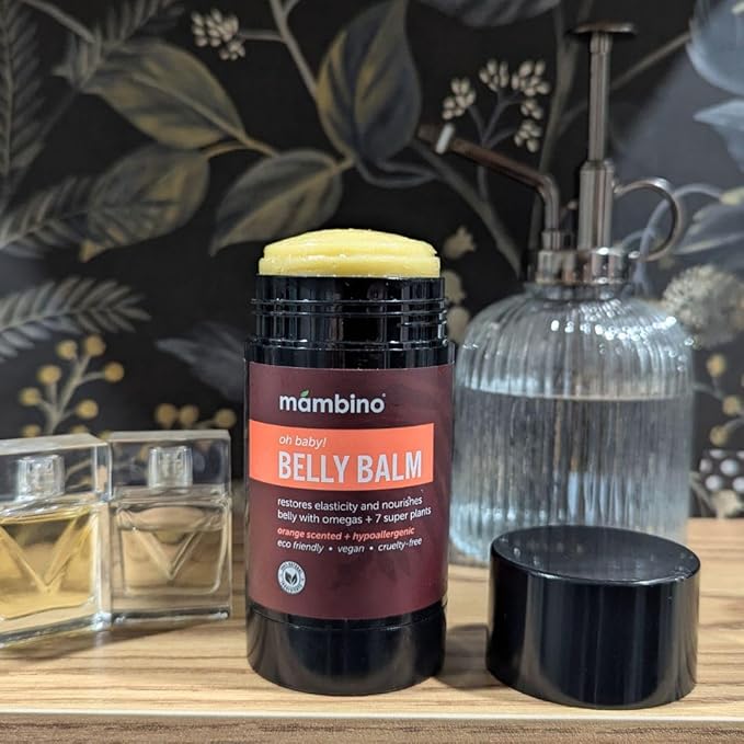 Mambino Organics Oh Baby! Belly Balm for Pregnant Women, Organic Shea Butter, Tamanu Oil and Calendula, Helps Reduce Stretch Marks in Pregnancy, Vegan, Maternity Skin Care, 2.5 fl oz