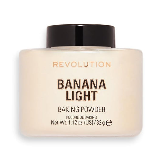 Revolution, Loose Baking Powder, Makeup Setting Powder, Long Lasting Coverage, Mattifies & Reduces Shine, Banana Light, 1.12 oz