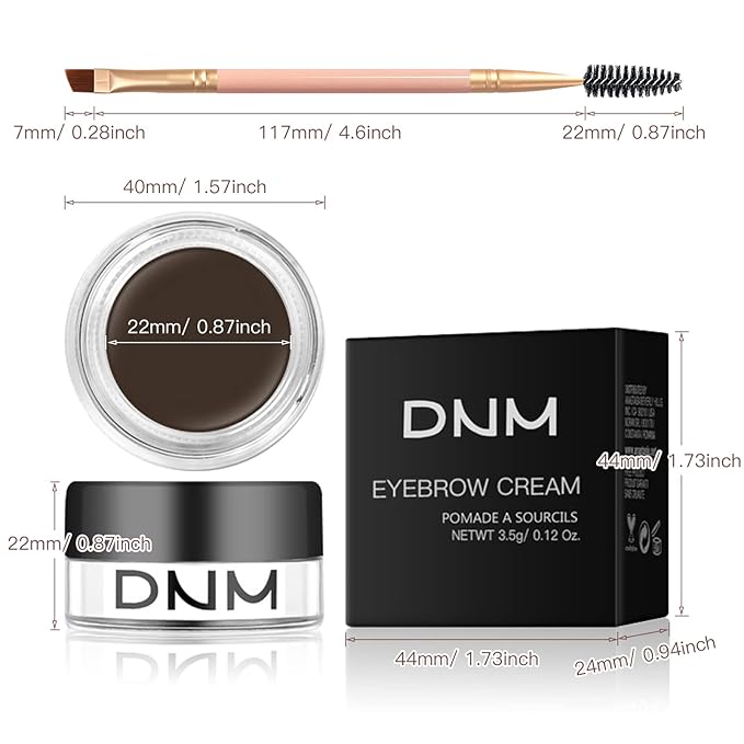 2Pcs Brow Pomade Set with Dual-ended Eyebrow Brush, High pigment Water proof Natural finish Eyebrow Makeup Set with Eyebrow Brush for Women and Girls（04#）